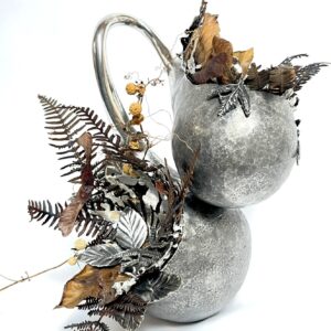 Silent Flourish hand raised pewter botanical sculpture