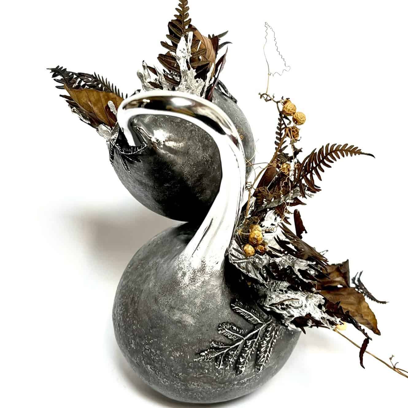 Contemporary pewter botanical sculpture by Fleur Grenier