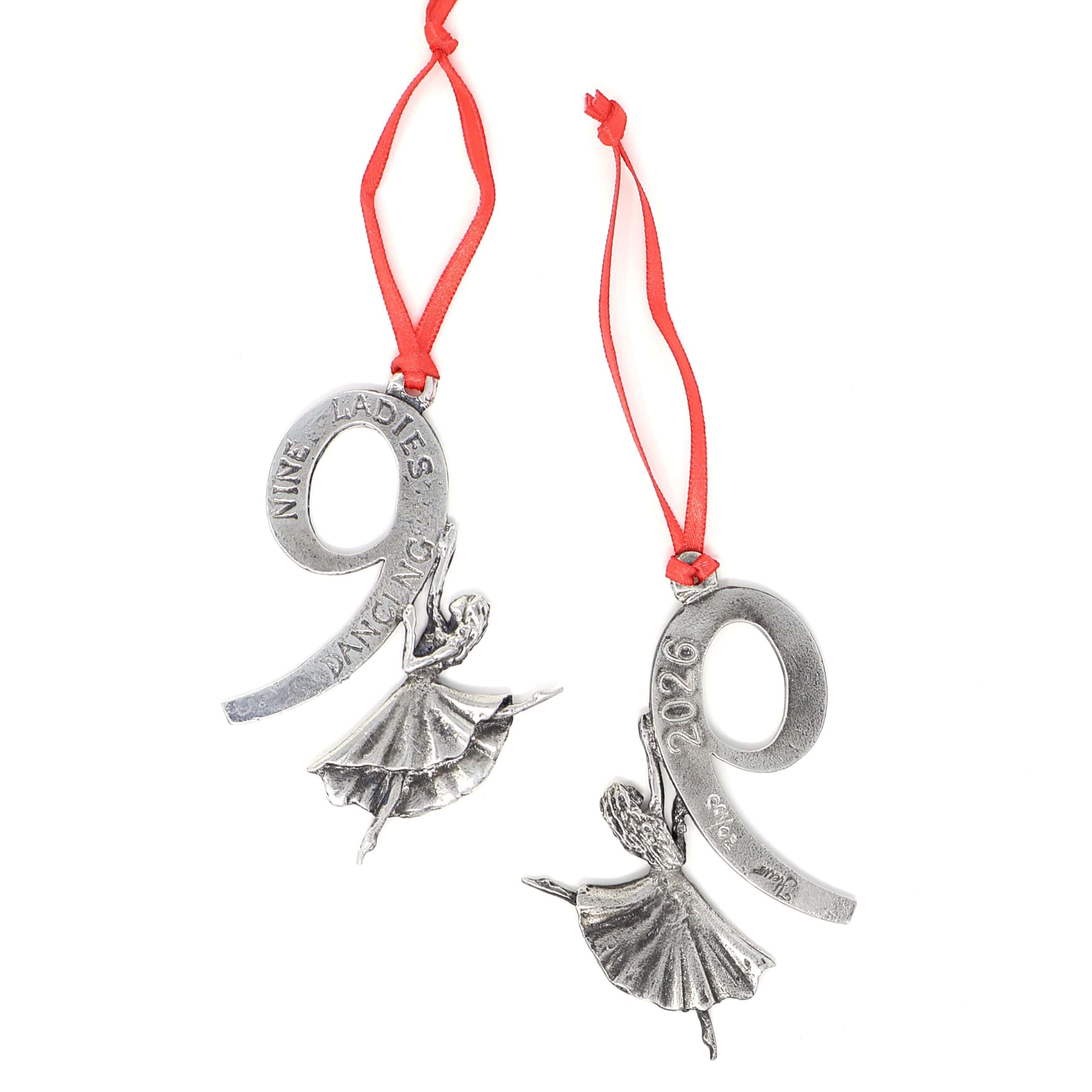 9 Ladies Dancing 2026 Ltd Edition Pewter Christmas Decoration - Image 2